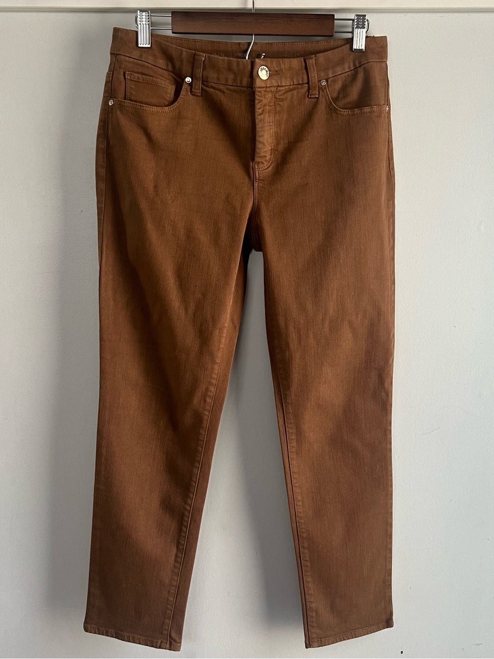 Chico’s Women’s Size 0 US 4 Brown So Slimming Girlfriend Ankle Pants